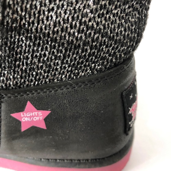 Sketchers Twinkle Toes Light Up Black Pink Boot. Size 4. Classy Rare - Picture 5 of 9